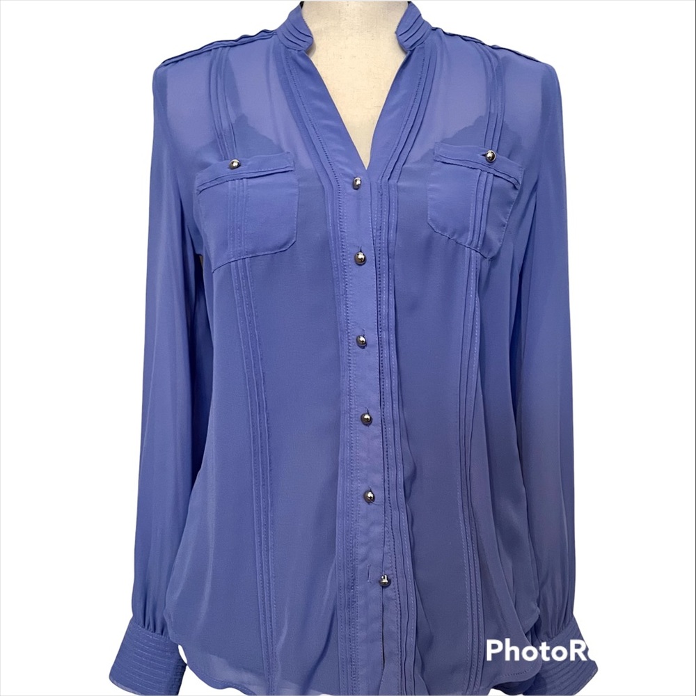 White House Black Market sheer blouse, size 0